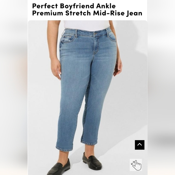 Perfect Boyfriend Ankle Premium Stretch Mid-Rise Jean, Size 26 Regular - Picture 4 of 12